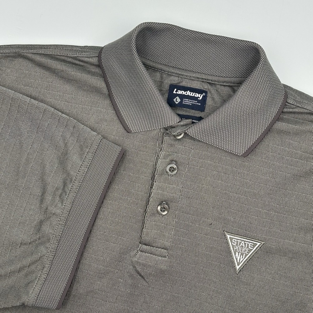 Landway‎ Nevada State Police Men's Large Polo Field Uniform Shirt Gray 100% Poly